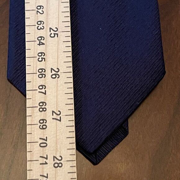 Vintage Luxury Marks & Spencer Blue Italian Silk Men’s Neck Tie Made In Uk - Picture 5 of 9